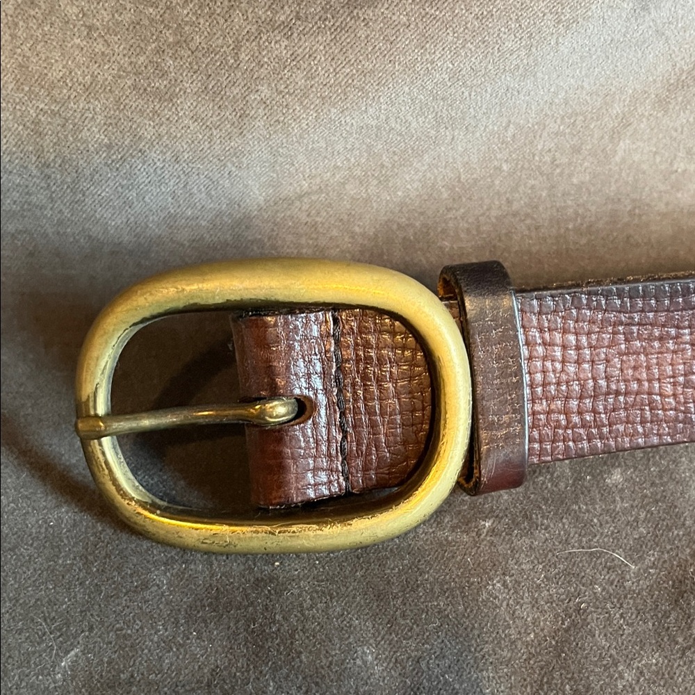 Banana Republic Textured Brown Belt with Brass Buckle